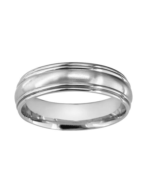 Titanium Convex Center Wedding Band - Men