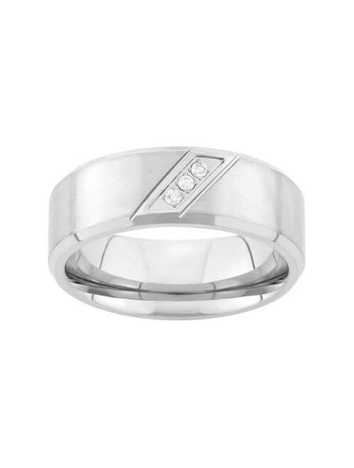 Diamond Accent Stainless Steel Wedding Band - Men