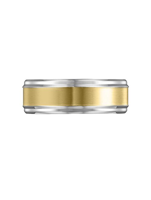 Lovemark Stainless Steel Two Tone Men's Wedding Band