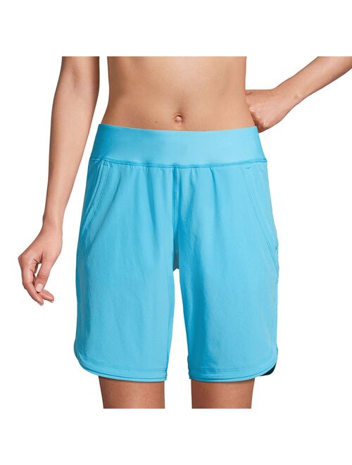 Women's Lands' End Quick Dry Thigh-Minimizer With Panty Swim Long Board Shorts