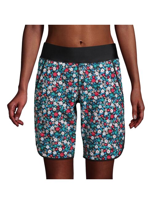 Women's Lands' End Quick Dry Thigh-Minimizer With Panty Swim Long Board Shorts