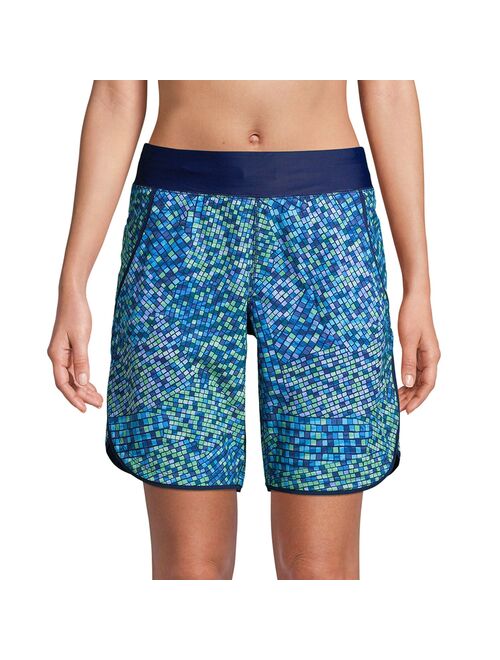 Women's Lands' End Quick Dry Thigh-Minimizer With Panty Swim Long Board Shorts