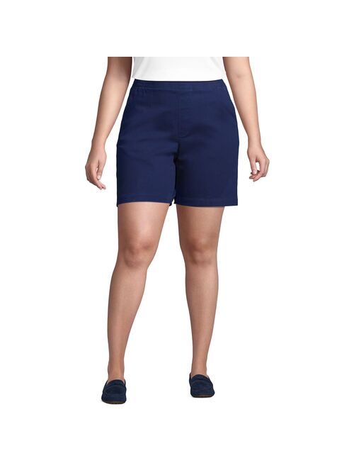 Plus Size Lands' End Pull-On 7" Chino Shorts