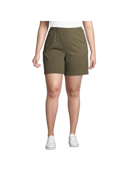 Plus Size Lands' End Pull-On 7" Chino Shorts