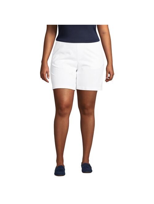 Plus Size Lands' End Pull-On 7" Chino Shorts