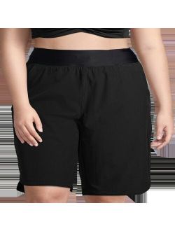 Plus Size Lands' End Quick Dry Thigh-Minimizer With Panty Swim Modest Board Shorts