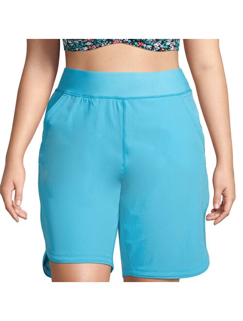 Plus Size Lands' End Quick Dry Thigh-Minimizer With Panty Swim Modest Board Shorts