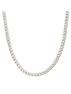 Men's 3.5 mm Stainless Steel Flat Curb Chain Necklace