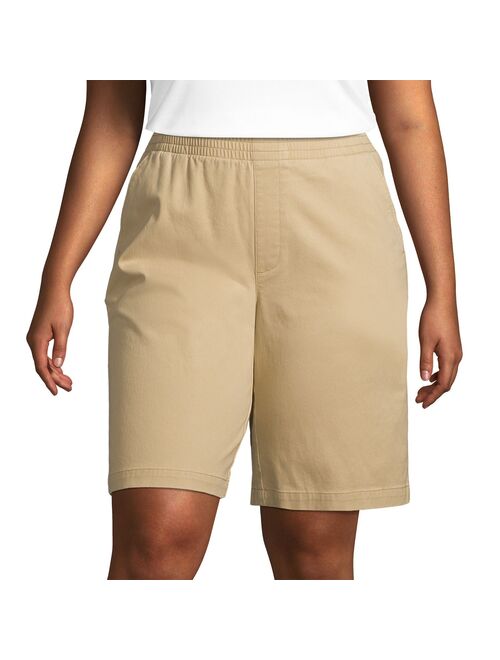 Plus Size Lands' End Pull-On Chino Bermuda Shorts