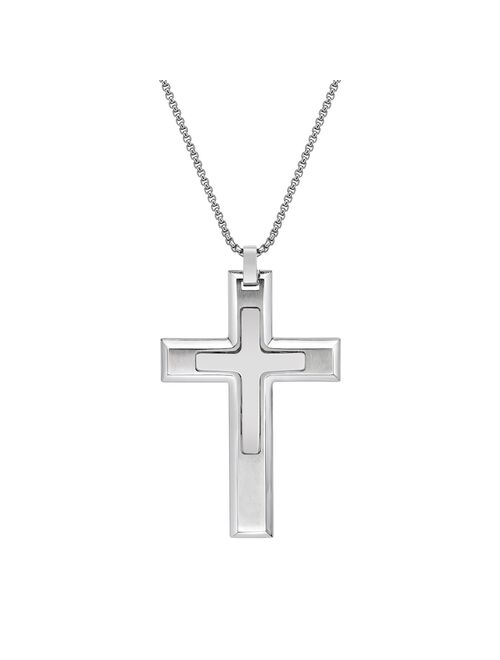 Men's LYNX Stainless Steel Cross Pendant