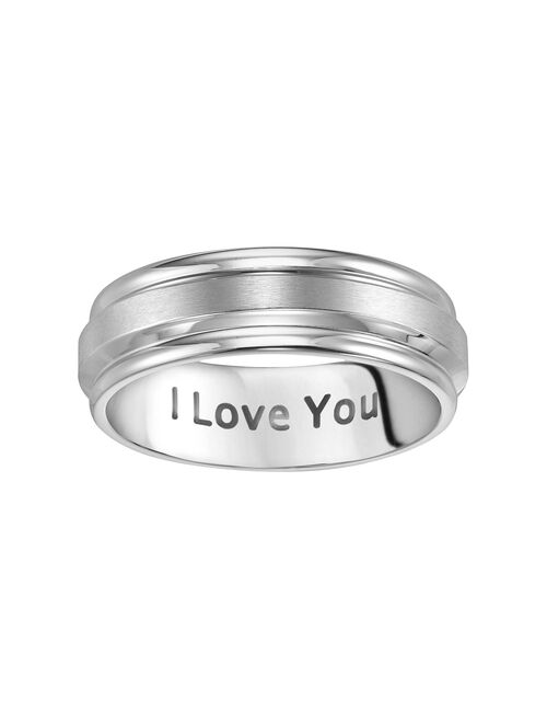 Lovemark Stainless Steel I Love You Men's Wedding Band