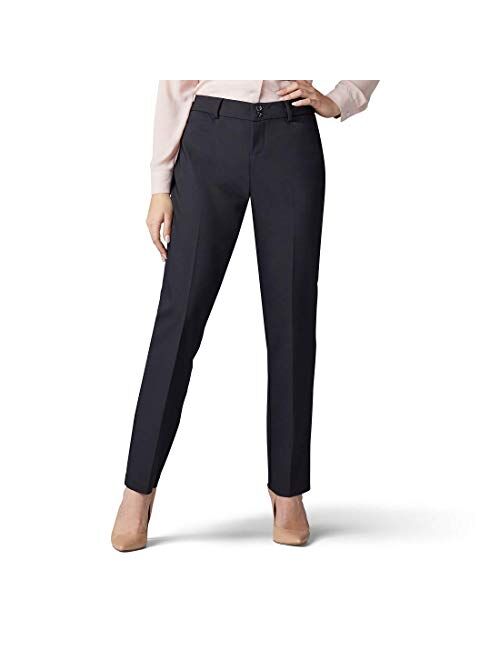 Lee Women's Petite Secretly Shapes Regular Fit Straight Leg Pant