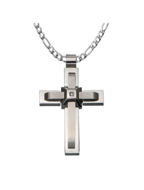 Men's Layered Cross Pendant Necklace