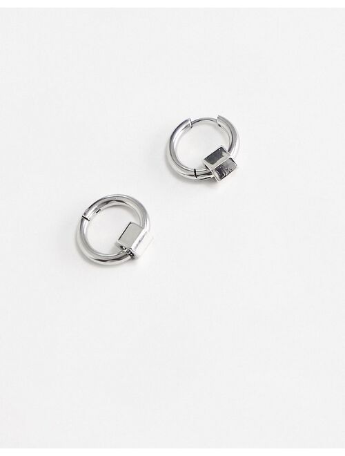 Faded Future bolt hoop earrings in silver