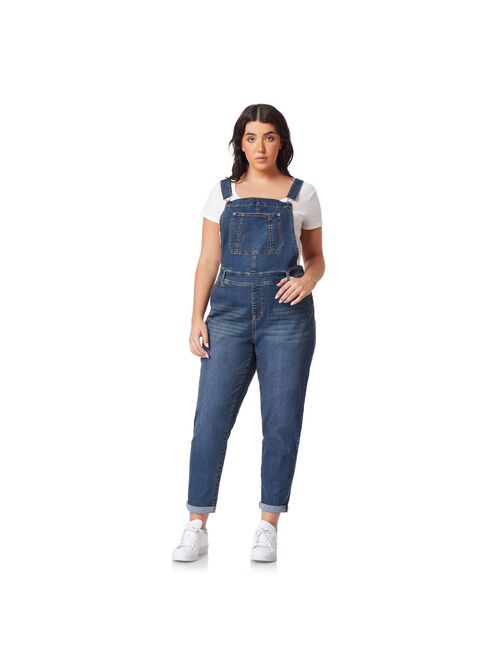 Juniors' Plus Size WallFlower Insta Stretch Tomboy Overalls