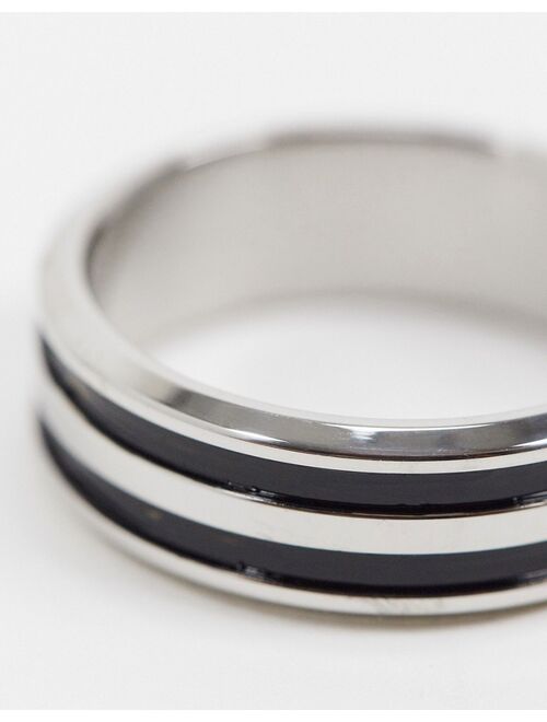 ASOS DESIGN 3-pack stainless steel slim band rings set in silver tone