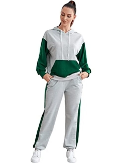 Women's 2 Piece Outfits Long Sleeve Full Zip Jacket and Pants Tracksuit Set