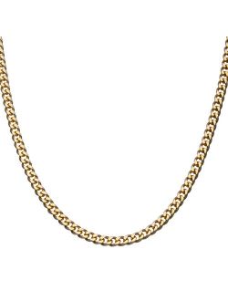 Women's Gold Plated 8mm Curb Chain Necklace