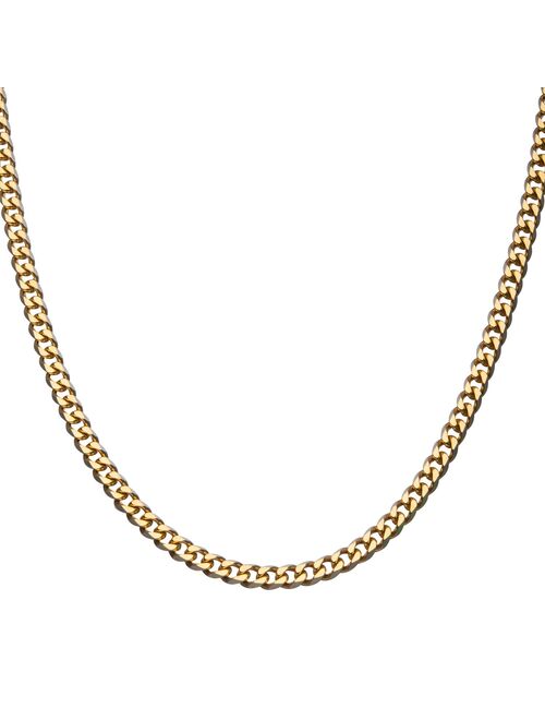 Women's Gold Plated 8mm Curb Chain Necklace