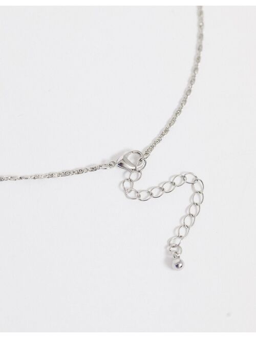 DesignB skinny neck chain in silver