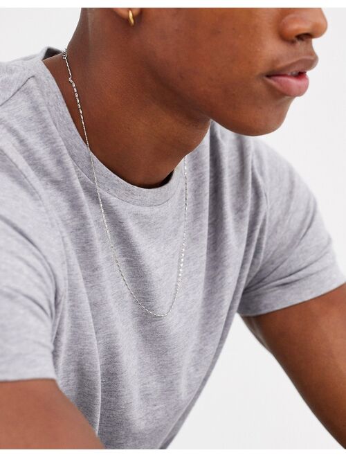 DesignB skinny neck chain in silver