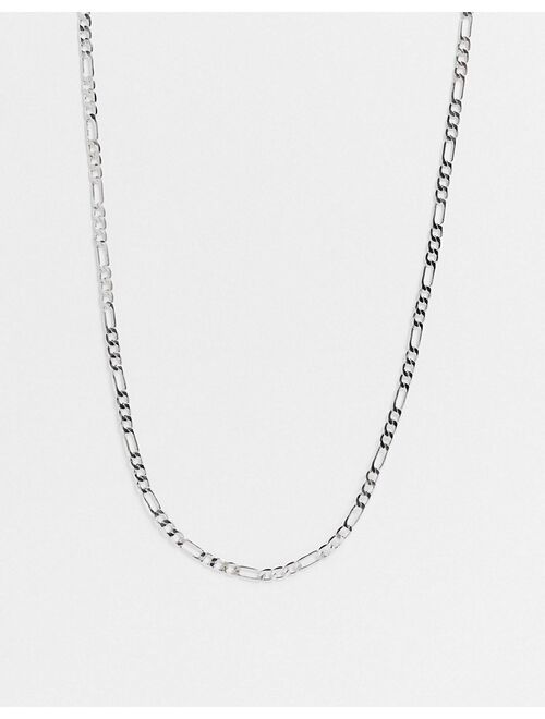 DesignB skinny figaro neck chain in silver