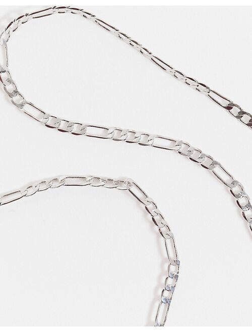 DesignB skinny figaro neck chain in silver