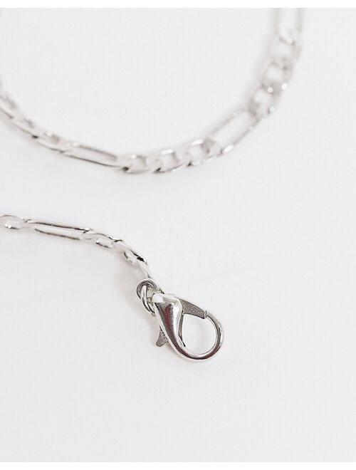 DesignB skinny figaro neck chain in silver