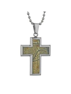 Stainless Steel Camouflage Cross Pendant Necklace - Men