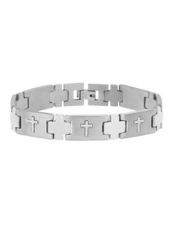 Men's 1913 Stainless Steel Bracelet with Glitter Crosses