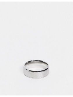 Icon Brand hammered stainless steel band ring in silver