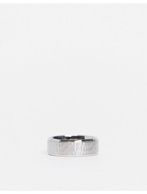 Icon Brand hammered stainless steel band ring in silver