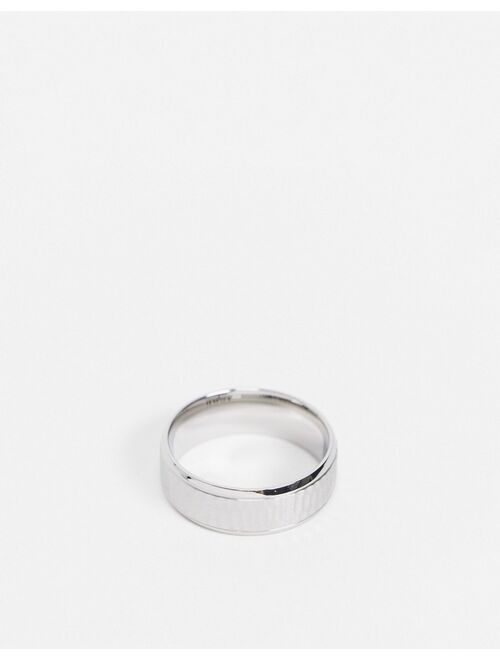 Icon Brand hammered stainless steel band ring in silver