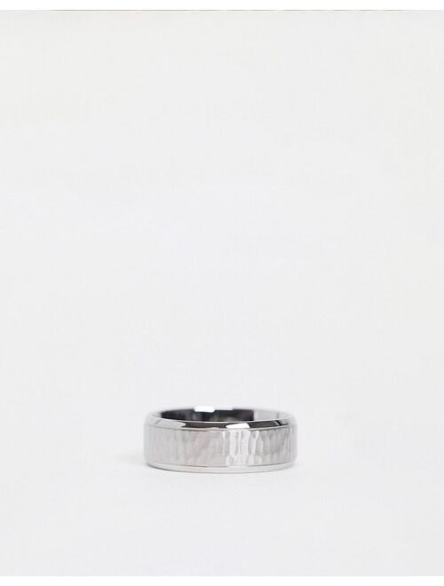 Icon Brand hammered stainless steel band ring in silver