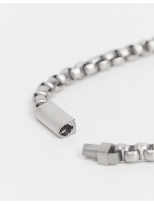 Hugo Boss Boss chain bracelet with ID tag in silver