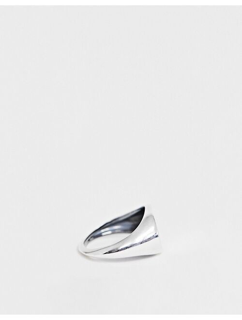 ASOS DESIGN sterling silver signet ring in silver