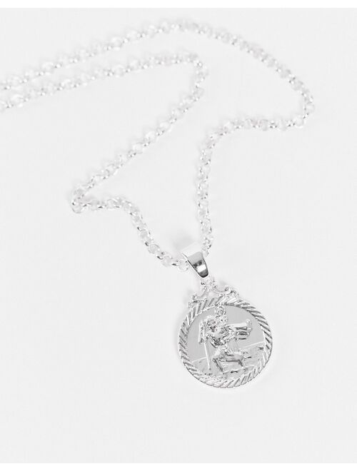 Chained and Able st christopher pendant in silver