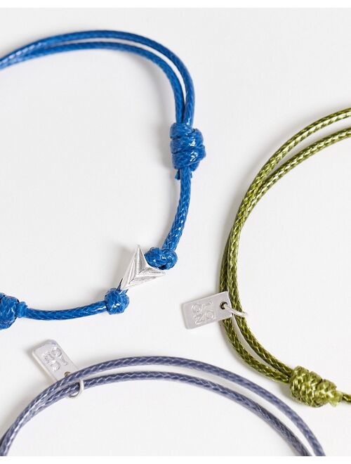 Icon Brand adjustable 3 pack cord bracelets in multi