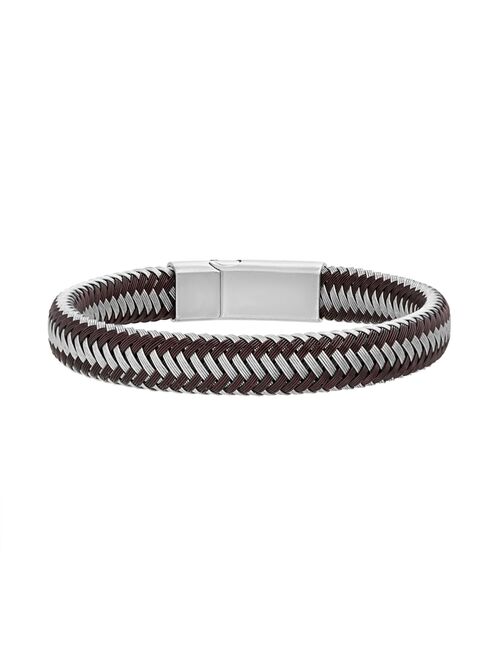 Men's 1913 Two Tone Stainless Steel Woven Bracelet