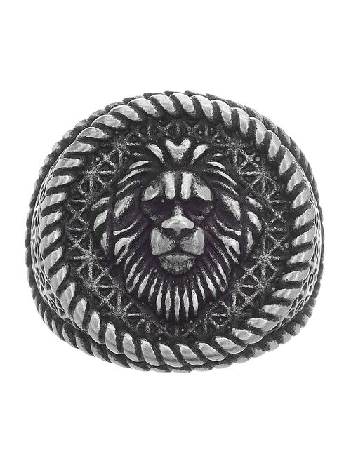 1913 Men's Stainless Steel Lion Head Ring