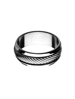 Men's Stainless Steel Center Stripe Ring