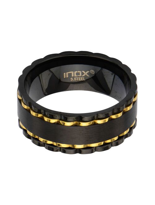 Men's Alternative Black & Gold Spinner Ring