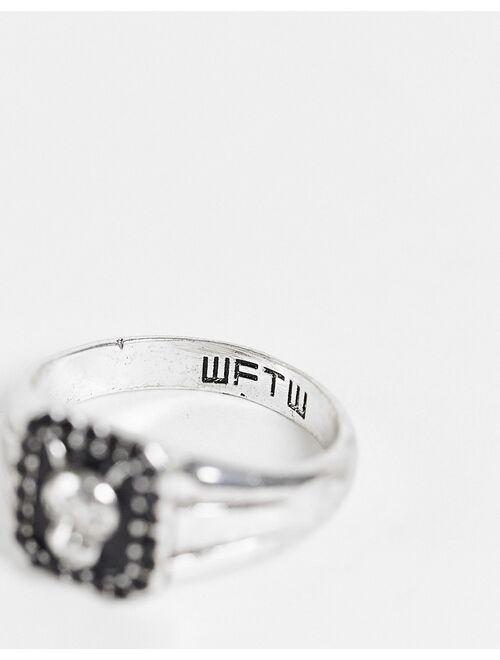 Chained & Able prince black stone ring in silver