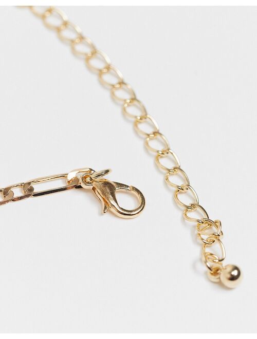 DesignB figaro skinny chain necklace in gold