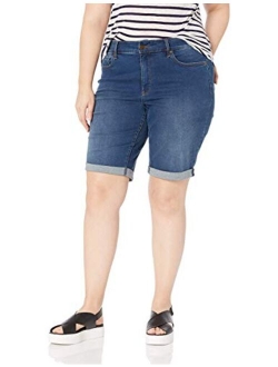 Women's Plus Size Briella Jean Shorts with Roll Cuffs | Slimming & Flattering Fit