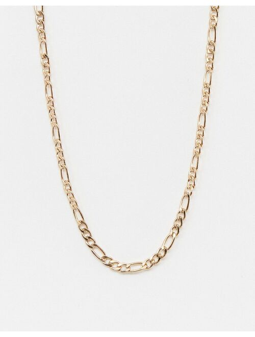 WFTW 3mm Figaro Chain Necklace In Gold