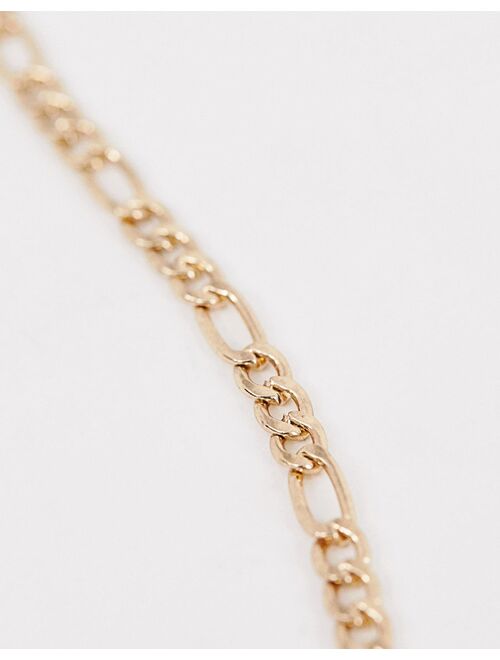 WFTW 3mm Figaro Chain Necklace In Gold