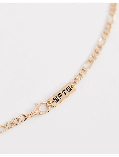 WFTW 3mm Figaro Chain Necklace In Gold