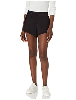 Women's Hacci Drawstring Waist Rib Short