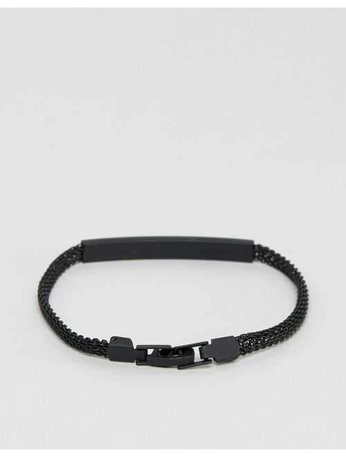 DesignB chain id bracelet in black exclusive to asos